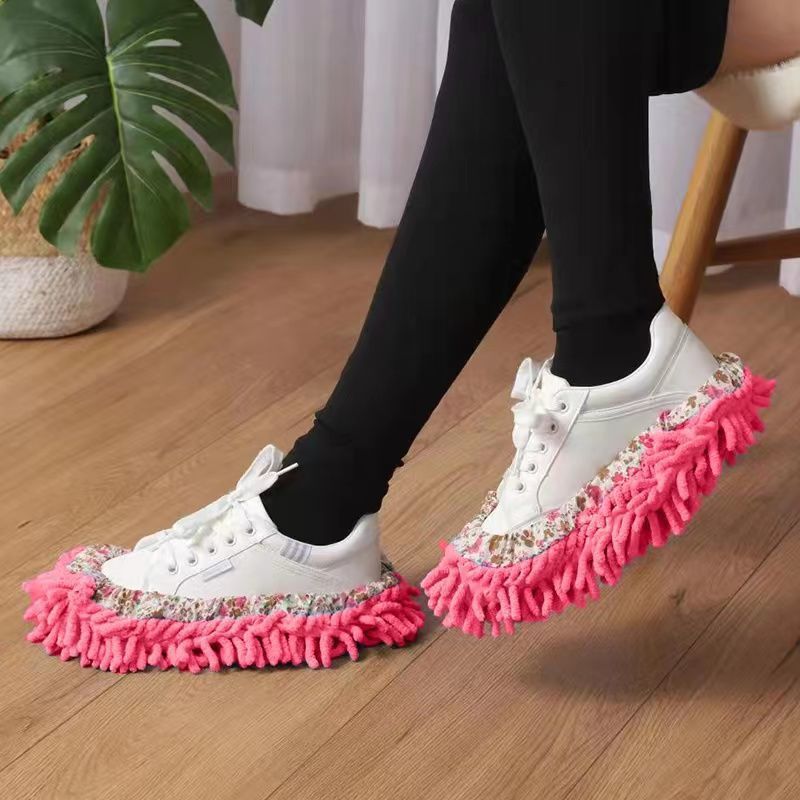 Microfiber absorbent slipper-type cleaning mops for floors, 2-pack