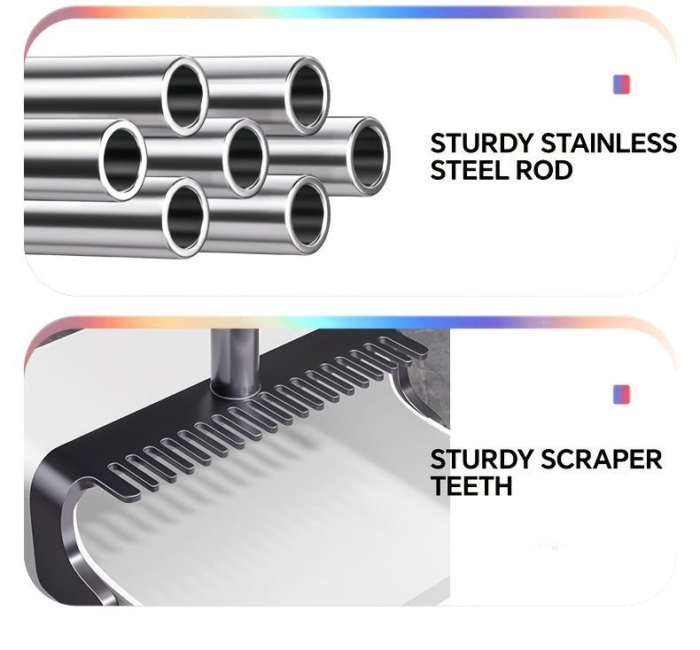 Folding broom and dustpan set with 180-degree rotating head and long handle