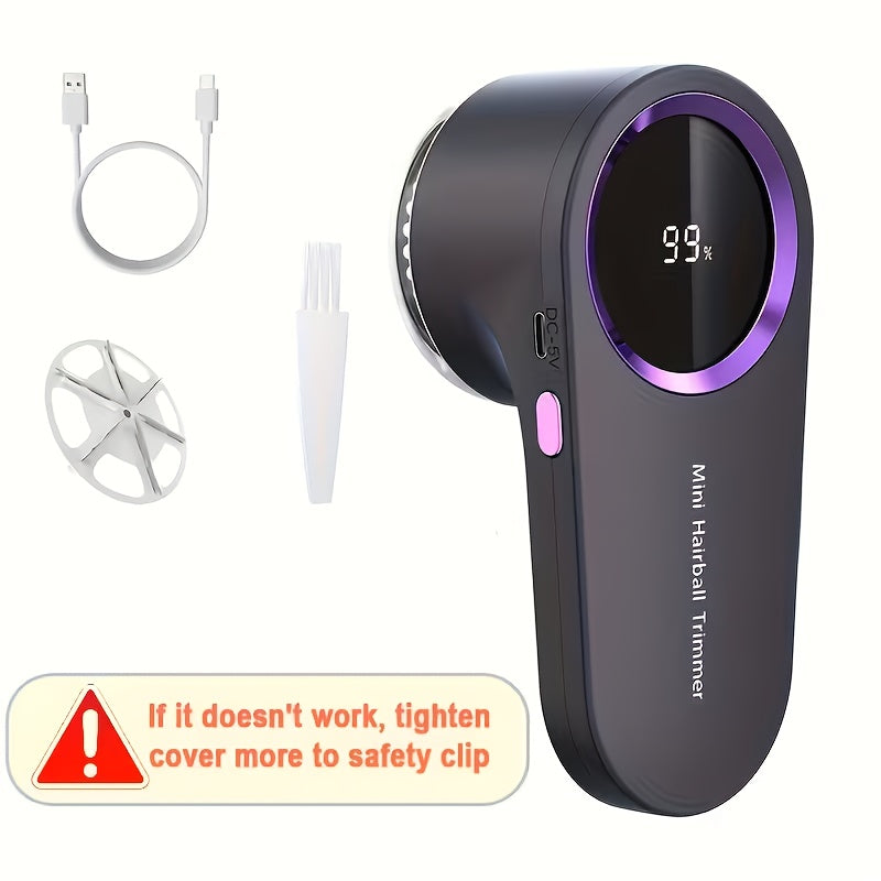 Professional Electric Lint Remover with LED Display and USB-C Charging.