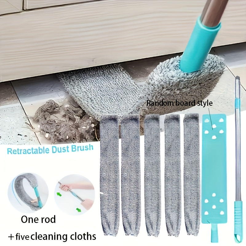 Duster for Under Furniture and Beds – Long Extendable Handle with 5 Replacement Heads.