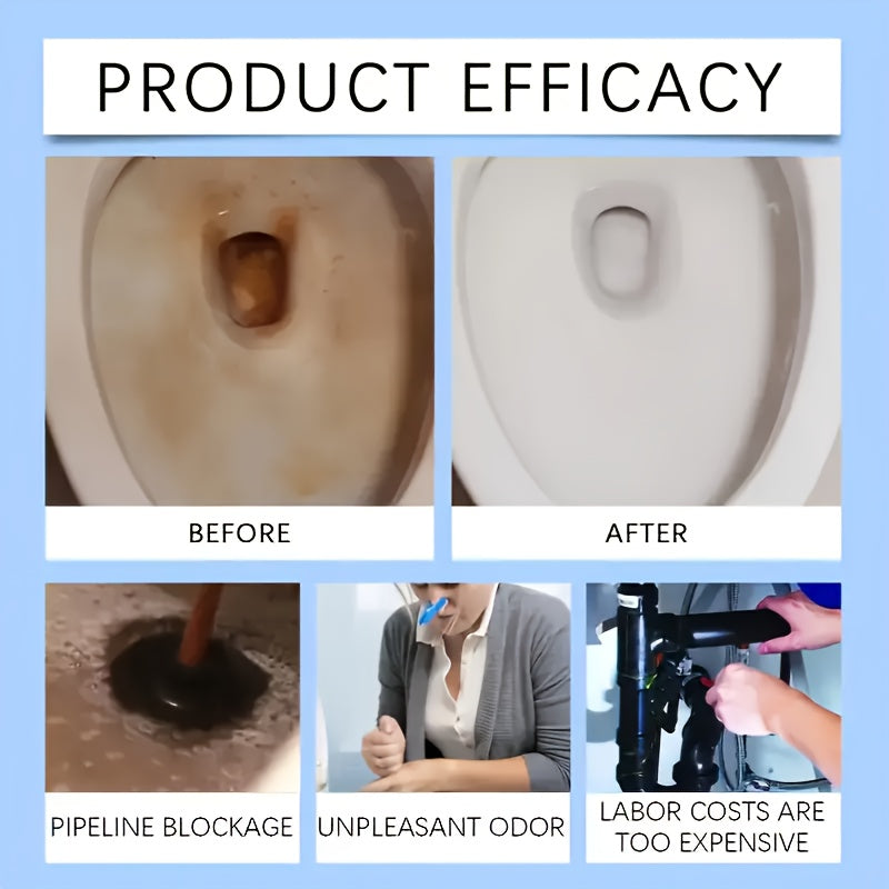 Powerful drain cleaning powder dissolves hair and grease in pipes and drains