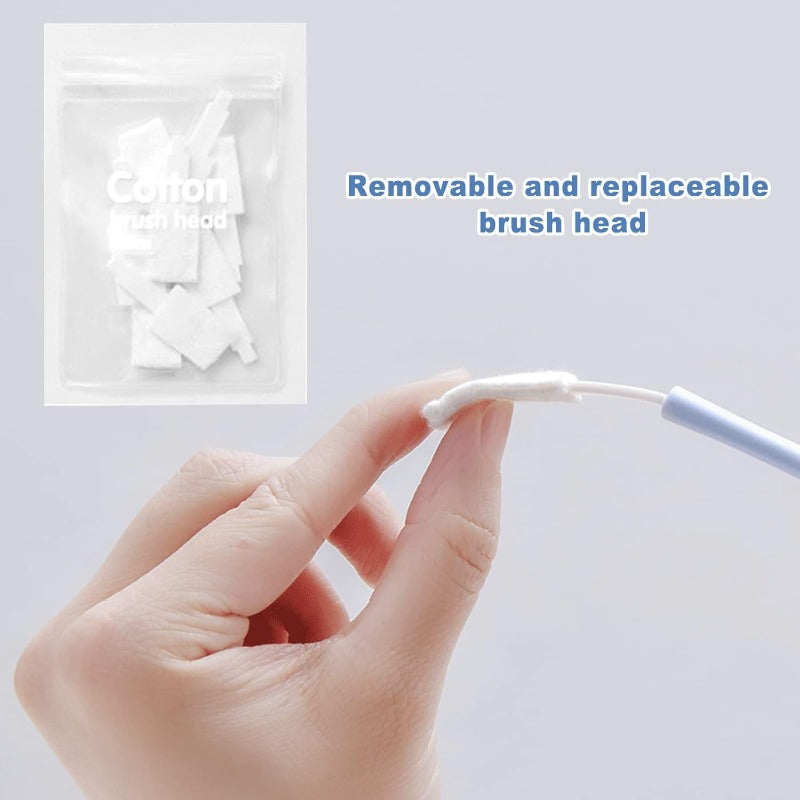 Pack of 30 disposable crevice and detail cleaning brushes with interchangeable heads