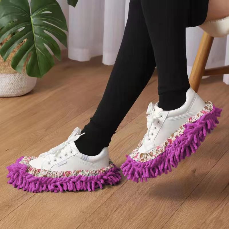 Microfiber absorbent slipper-type cleaning mops for floors, 2-pack