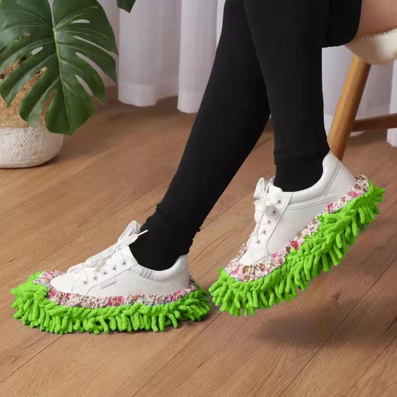 Microfiber absorbent slipper-type cleaning mops for floors, 2-pack