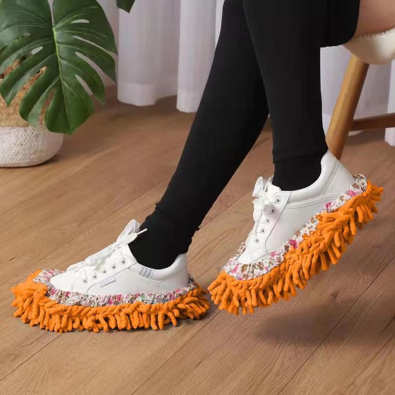 Microfiber absorbent slipper-type cleaning mops for floors, 2-pack