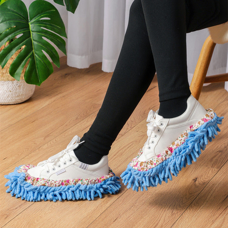 Microfiber absorbent slipper-type cleaning mops for floors, 2-pack