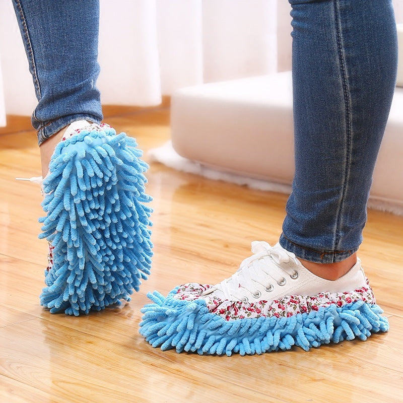 Microfiber absorbent slipper-type cleaning mops for floors, 2-pack