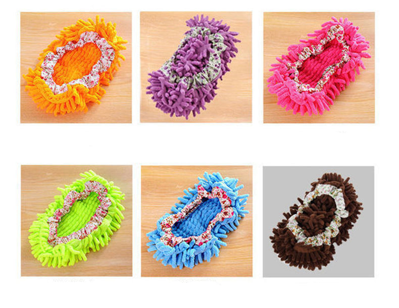 Microfiber absorbent slipper-type cleaning mops for floors, 2-pack