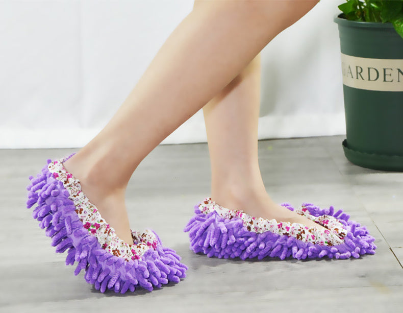 Microfiber absorbent slipper-type cleaning mops for floors, 2-pack