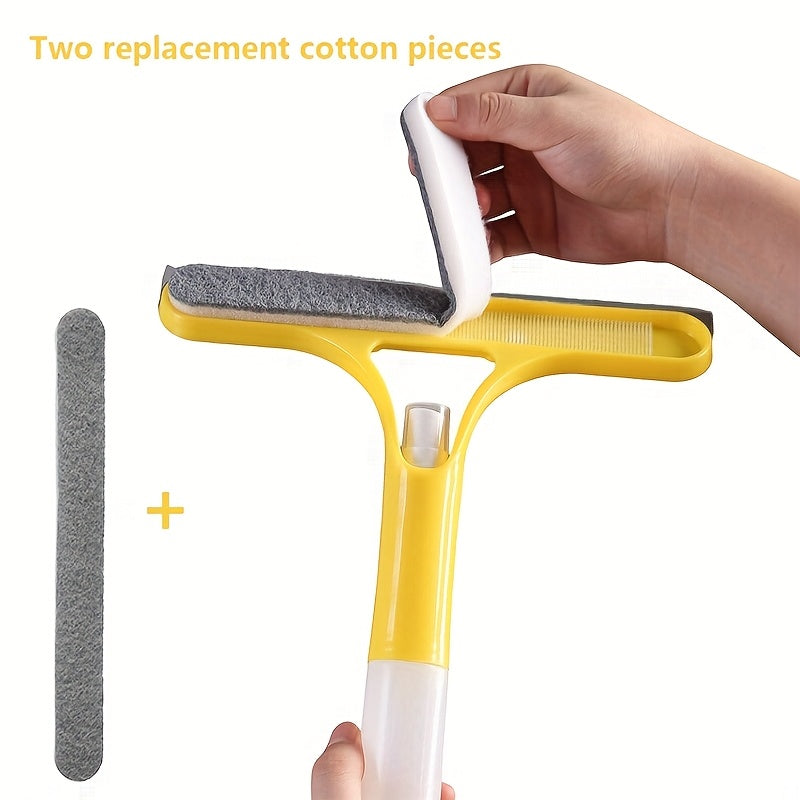 Pro 3-in-1 Window Cleaner: Scraper, Microfiber and Integrated Brush.