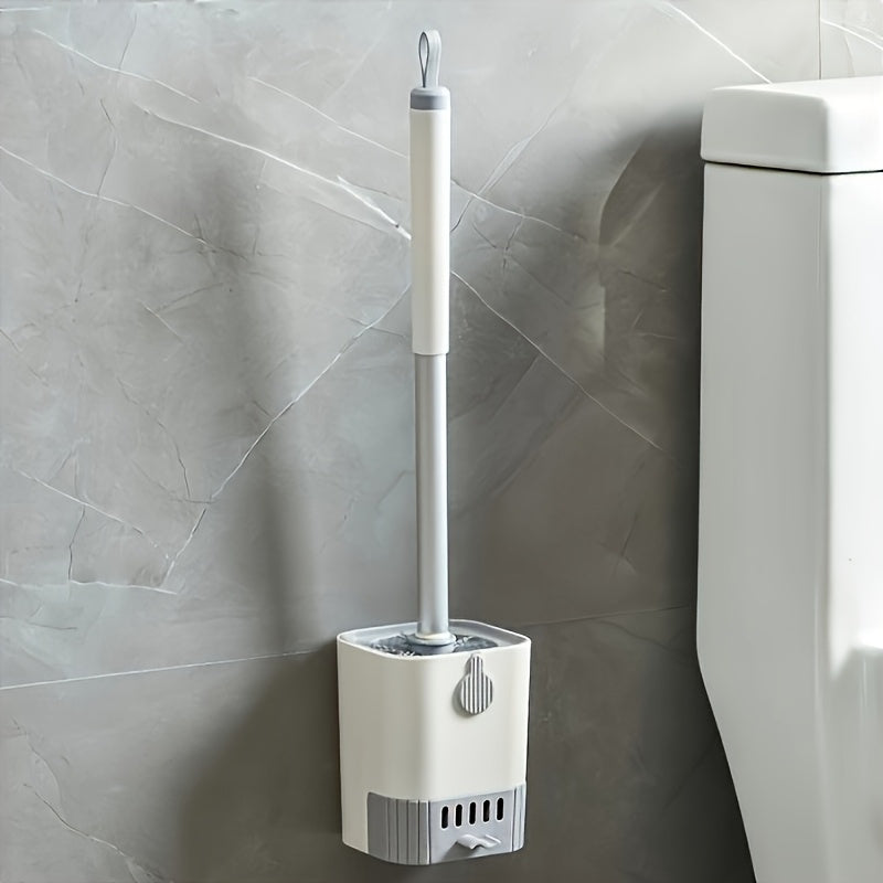 Flexible Silicone Toilet Brush – Wall Mount, No Drilling Required. Mounting bracket included.