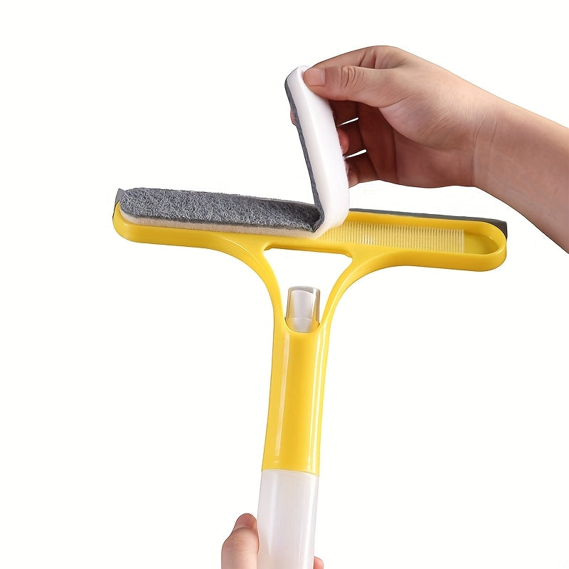 Pro 3-in-1 Window Cleaner: Scraper, Microfiber and Integrated Brush.