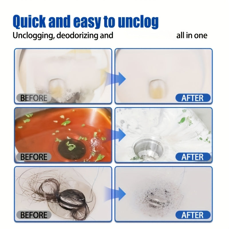 Drain cleaning tablets and enzymatic unblocker eliminates odors. 12 units