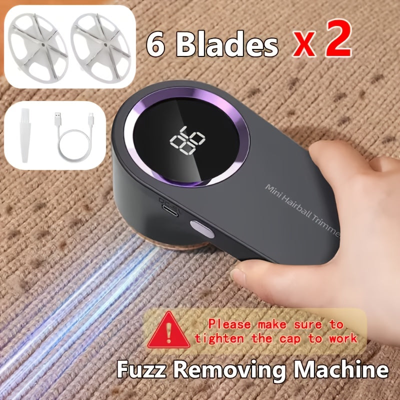 Professional Electric Lint Remover with LED Display and USB-C Charging.