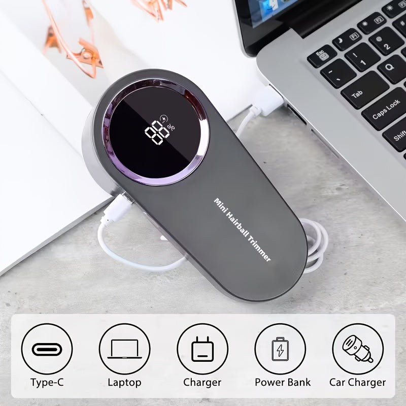 Professional Electric Lint Remover with LED Display and USB-C Charging.