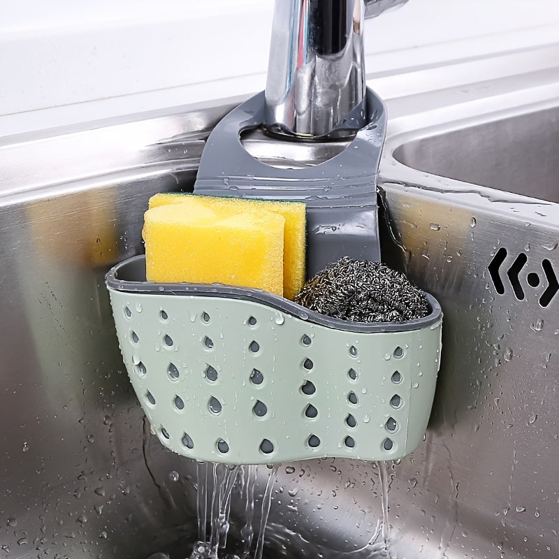 Sink Support – Adjustable Storage Tray with Drainer. Includes two sponges.