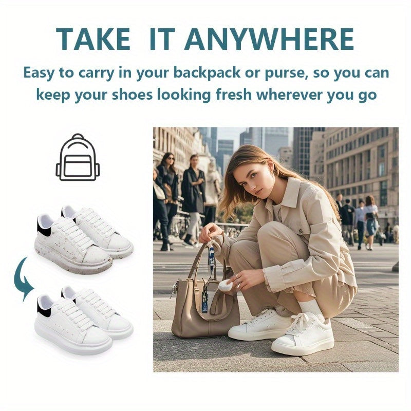 Pack of 8 magic sponges for instant cleaning of shoes and white soles