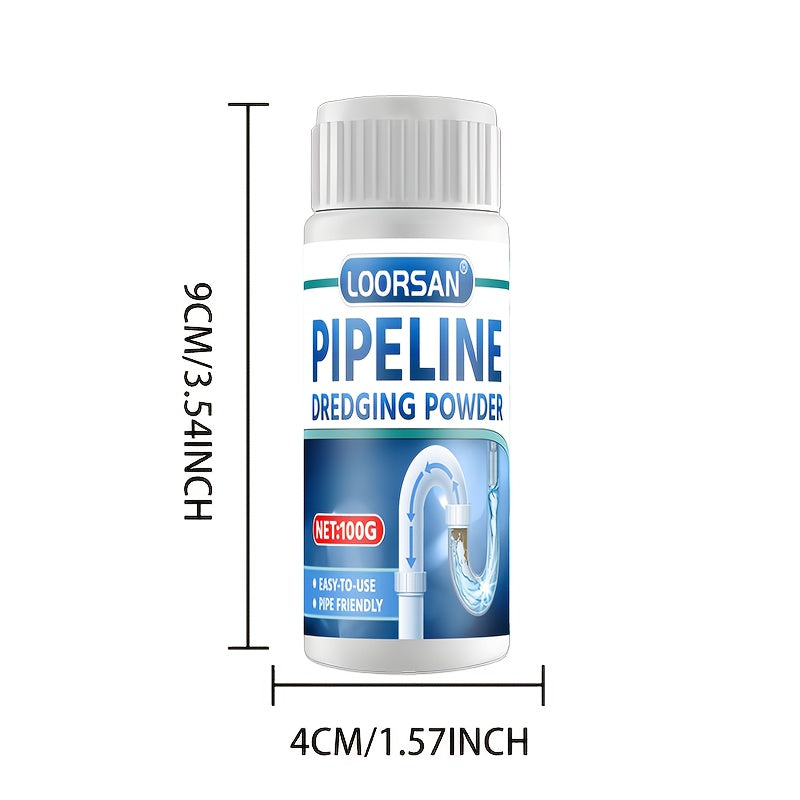 Powerful drain cleaning powder dissolves hair and grease in pipes and drains