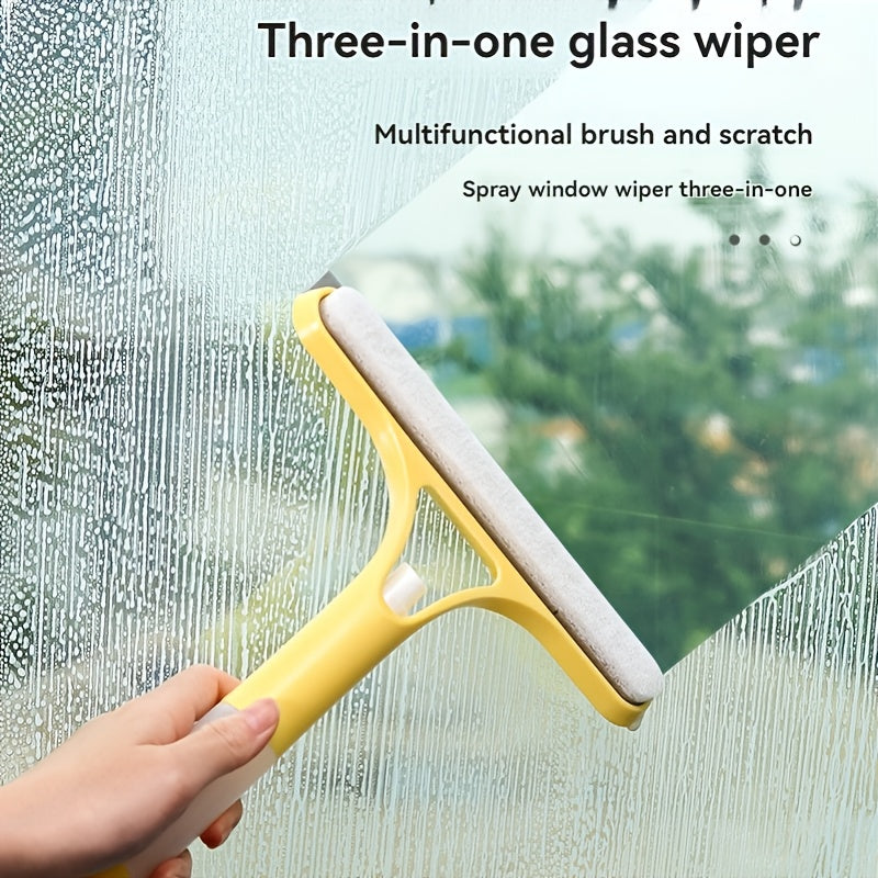 Pro 3-in-1 Window Cleaner: Scraper, Microfiber and Integrated Brush.