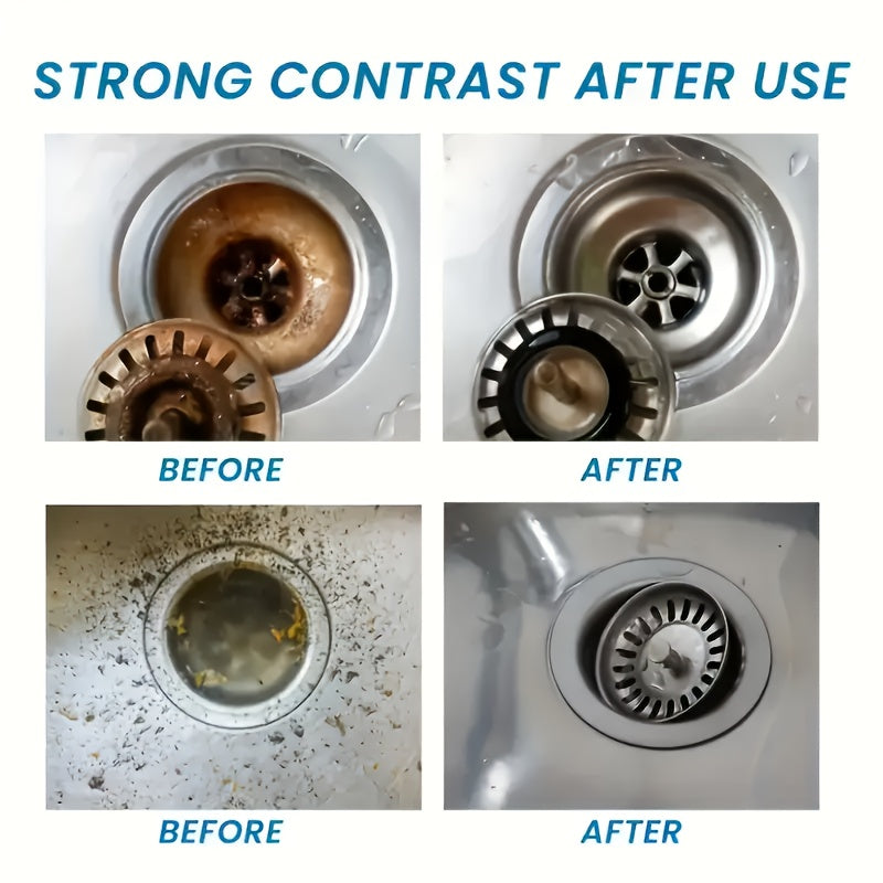 Powerful drain cleaning powder dissolves hair and grease in pipes and drains