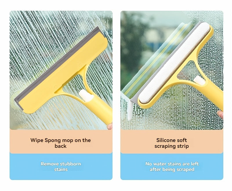 Pro 3-in-1 Window Cleaner: Scraper, Microfiber and Integrated Brush.