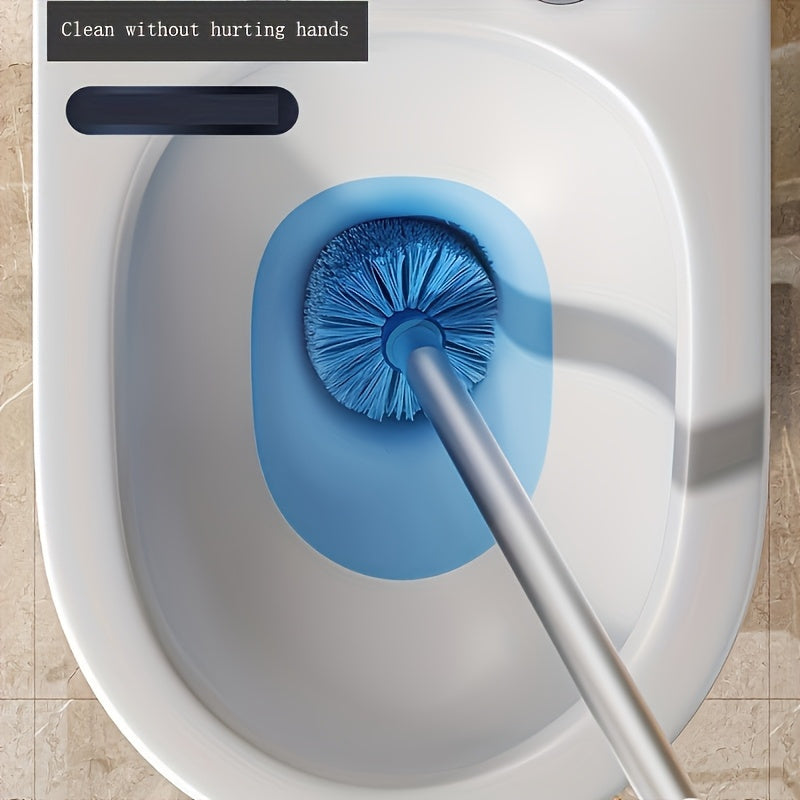 Flexible Silicone Toilet Brush – Wall Mount, No Drilling Required. Mounting bracket included.