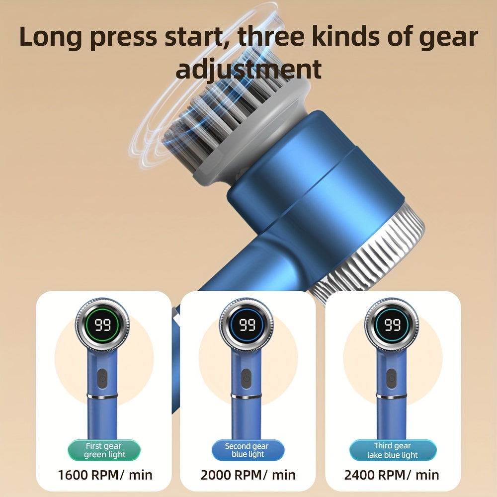 USB Rechargeable Electric Cleaning Brush – 3 Interchangeable Heads for Home and Kitchen.