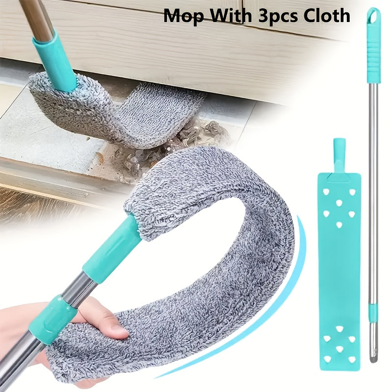 Duster for Under Furniture and Beds – Long Extendable Handle with 5 Replacement Heads.