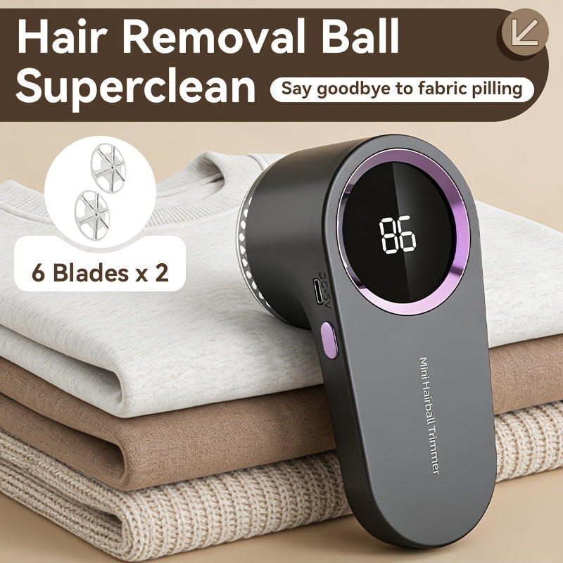 Professional Electric Lint Remover with LED Display and USB-C Charging.