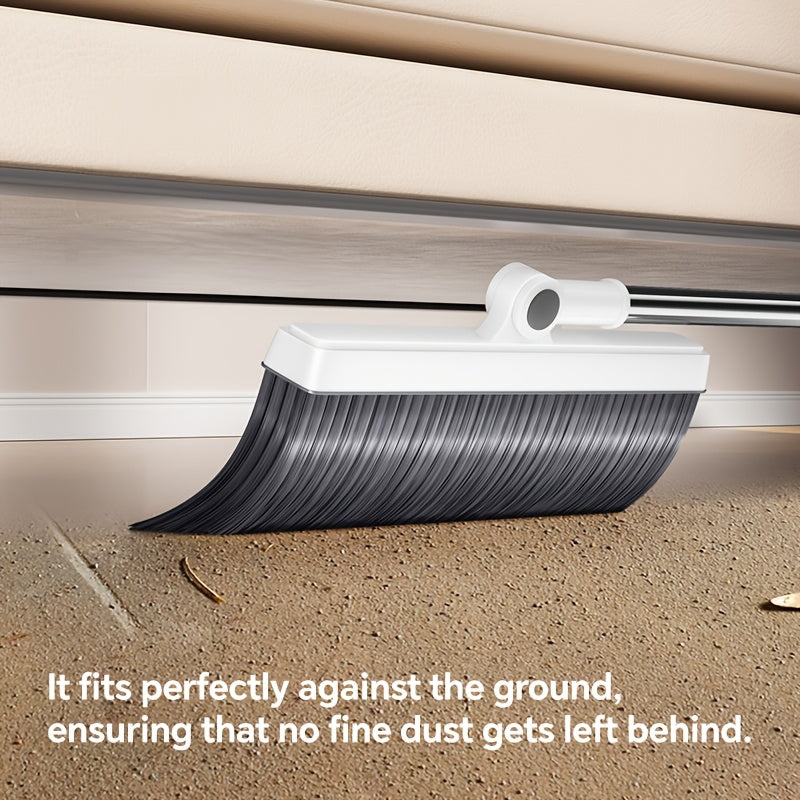 Folding broom and dustpan set with 180-degree rotating head and long handle