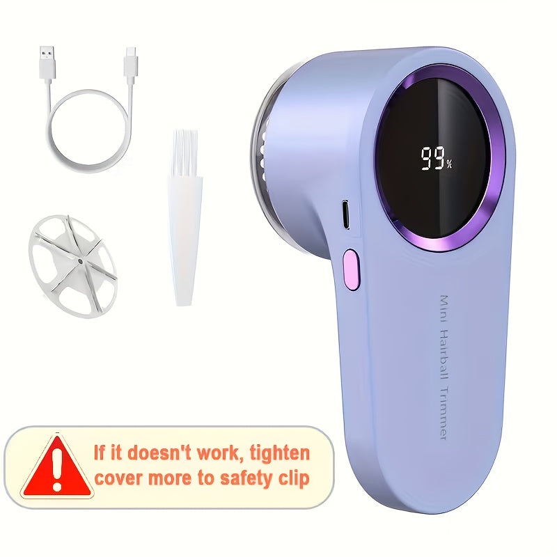 Professional Electric Lint Remover with LED Display and USB-C Charging.