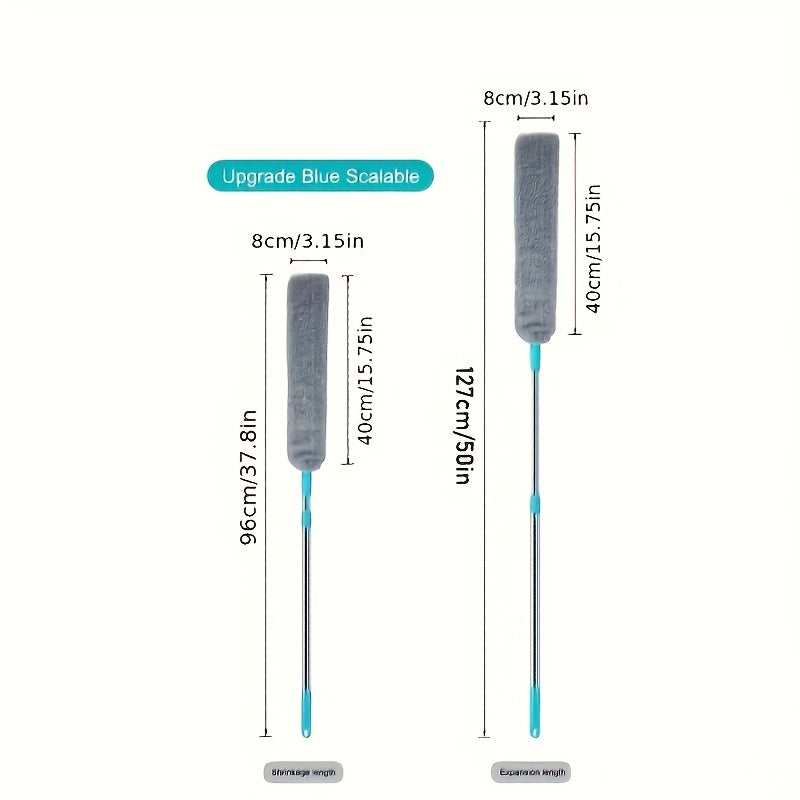 Duster for Under Furniture and Beds – Long Extendable Handle with 5 Replacement Heads.