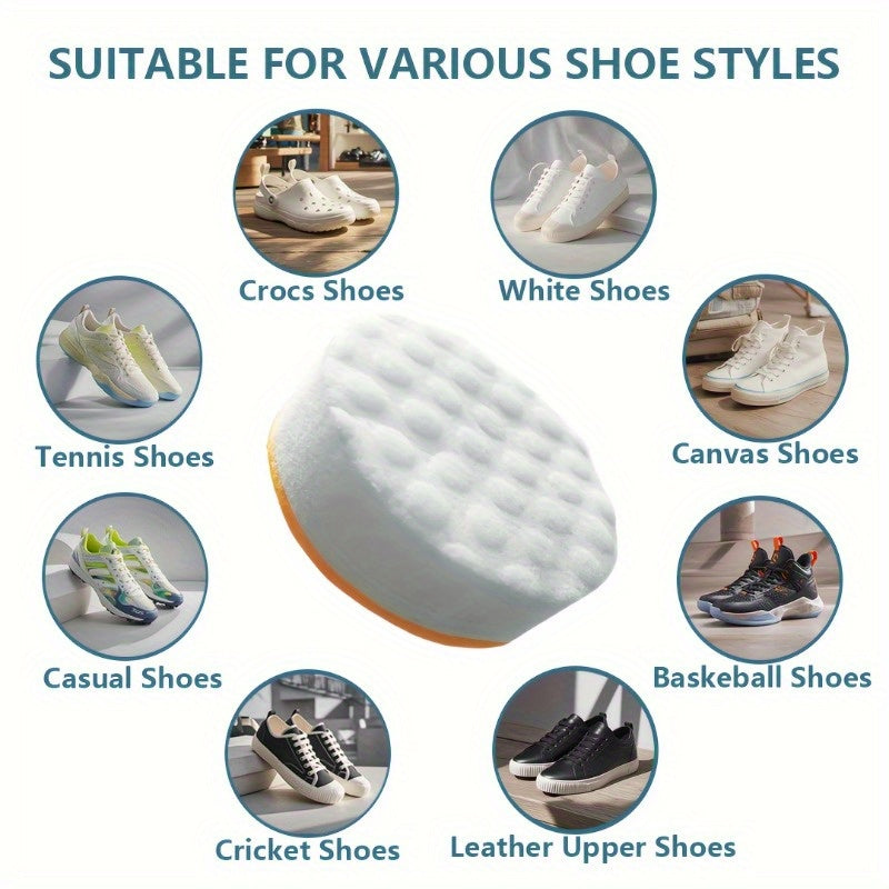 Pack of 8 magic sponges for instant cleaning of shoes and white soles