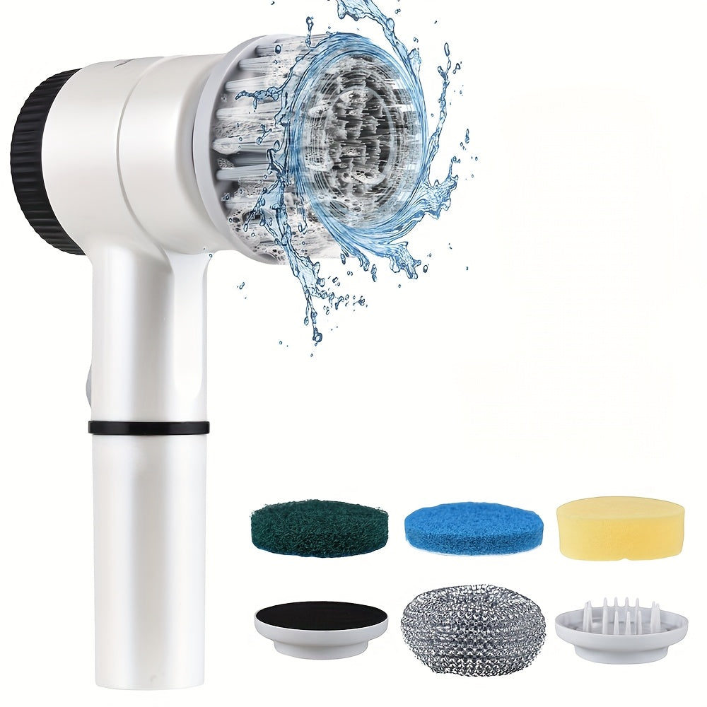USB Rechargeable Electric Cleaning Brush – 3 Interchangeable Heads for Home and Kitchen.