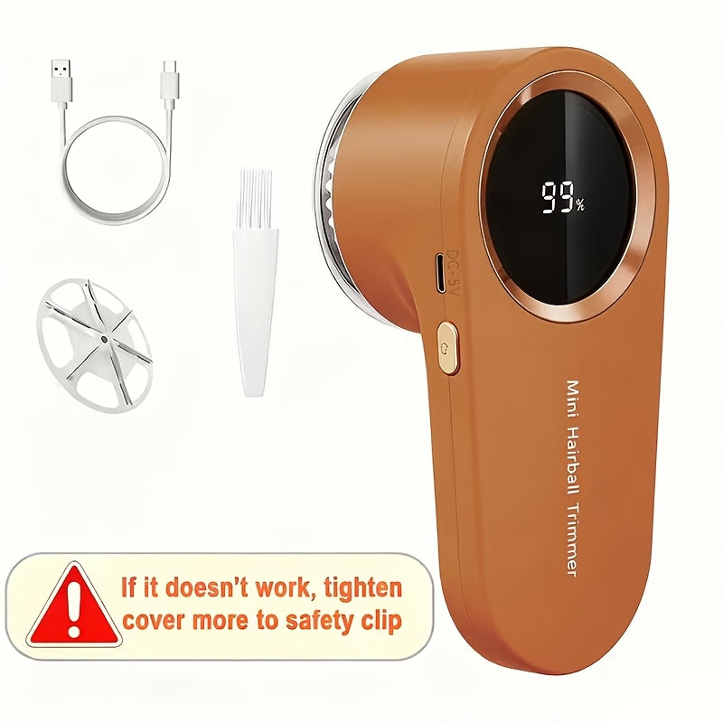 Professional Electric Lint Remover with LED Display and USB-C Charging.