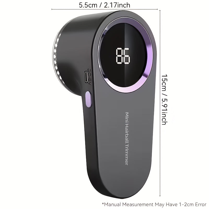 Professional Electric Lint Remover with LED Display and USB-C Charging.