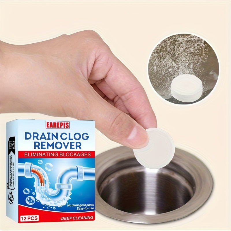 Drain cleaning tablets and enzymatic unblocker eliminates odors. 12 units
