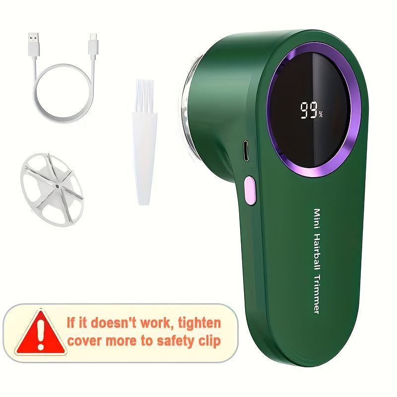 Professional Electric Lint Remover with LED Display and USB-C Charging.
