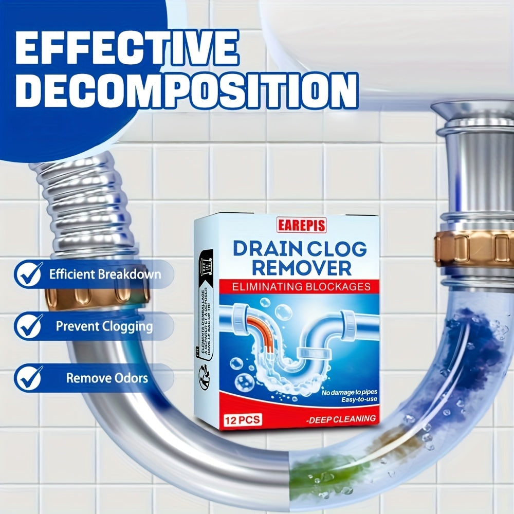Drain cleaning tablets and enzymatic unblocker eliminates odors. 12 units