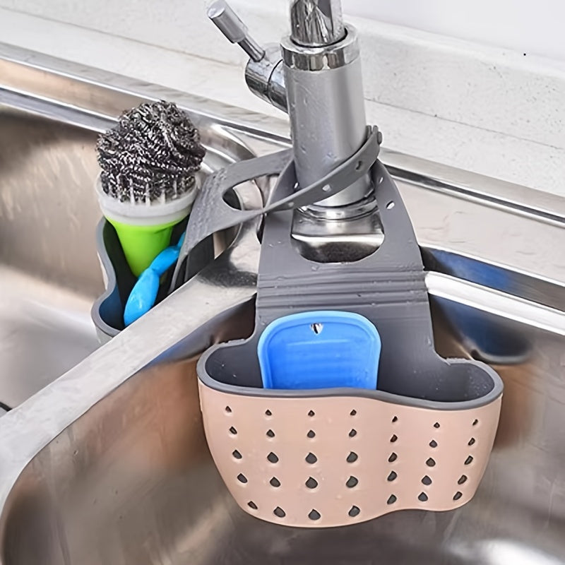 Sink Support – Adjustable Storage Tray with Drainer. Includes two sponges.