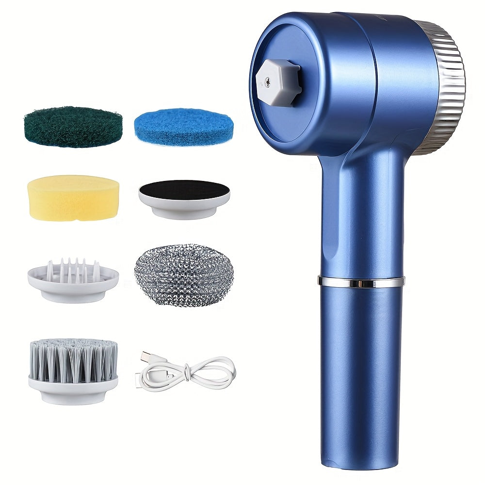 USB Rechargeable Electric Cleaning Brush – 3 Interchangeable Heads for Home and Kitchen.