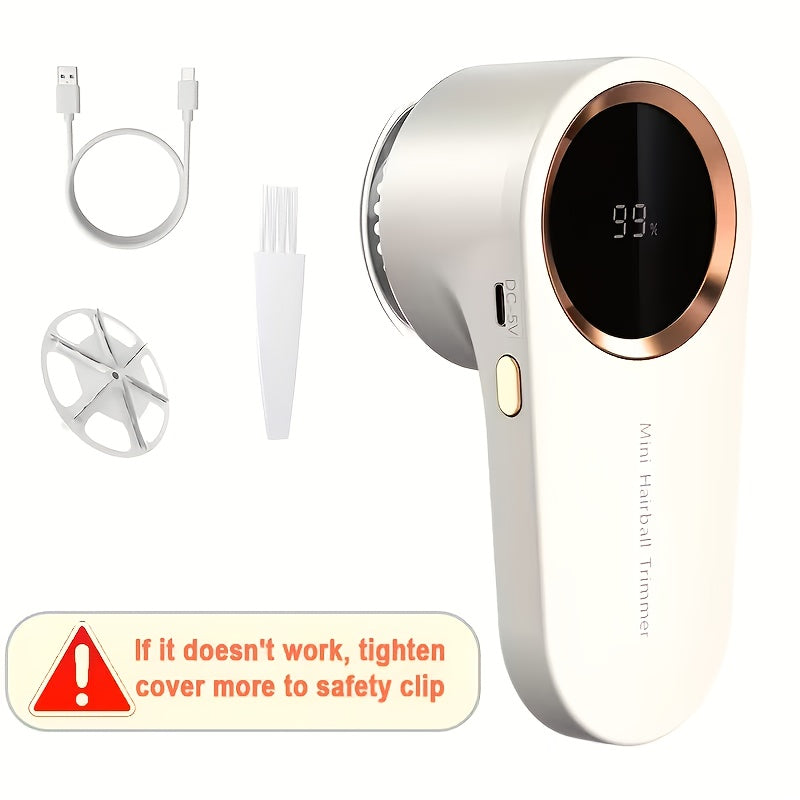 Professional Electric Lint Remover with LED Display and USB-C Charging.
