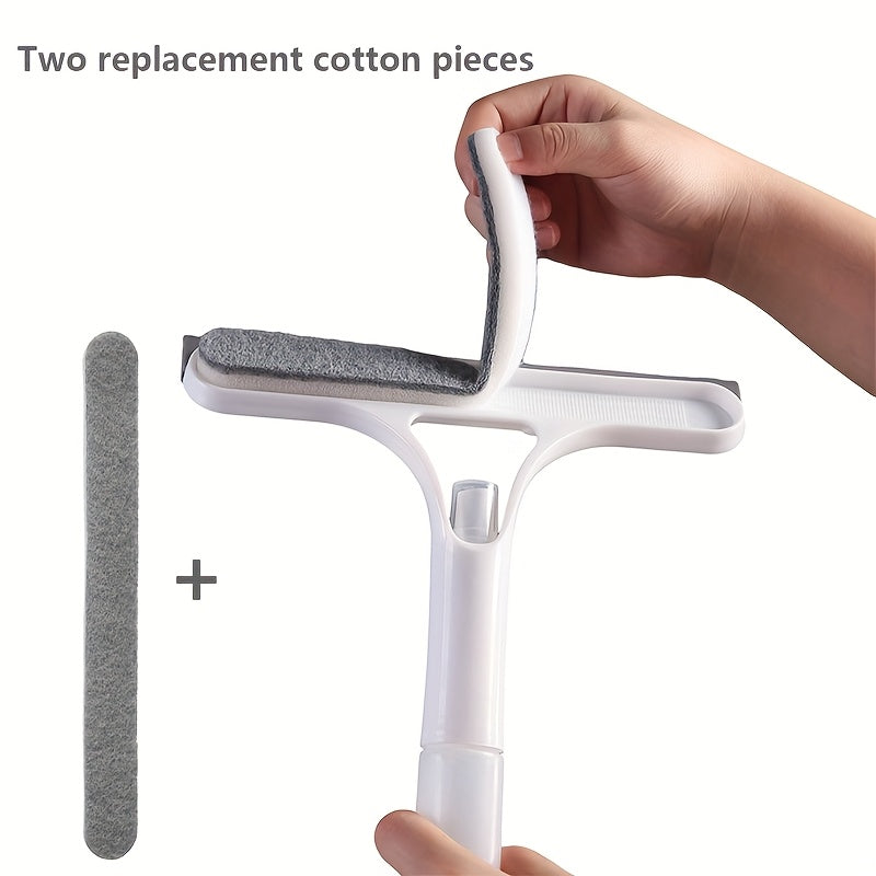 Pro 3-in-1 Window Cleaner: Scraper, Microfiber and Integrated Brush.