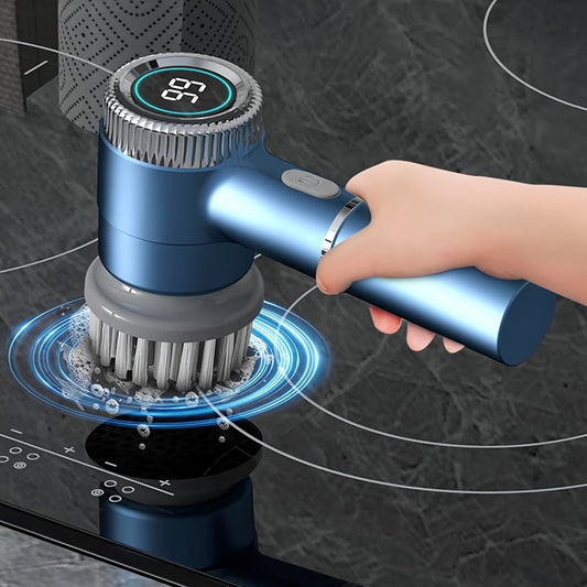 Cepillo de Limpieza Eléctrico Recargable USB – 3 Cabezales Intercambiables para Hogar y Cocina.