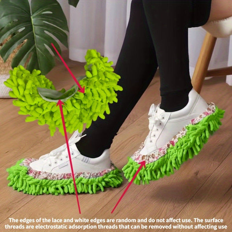 Microfiber absorbent slipper-type cleaning mops for floors, 2-pack