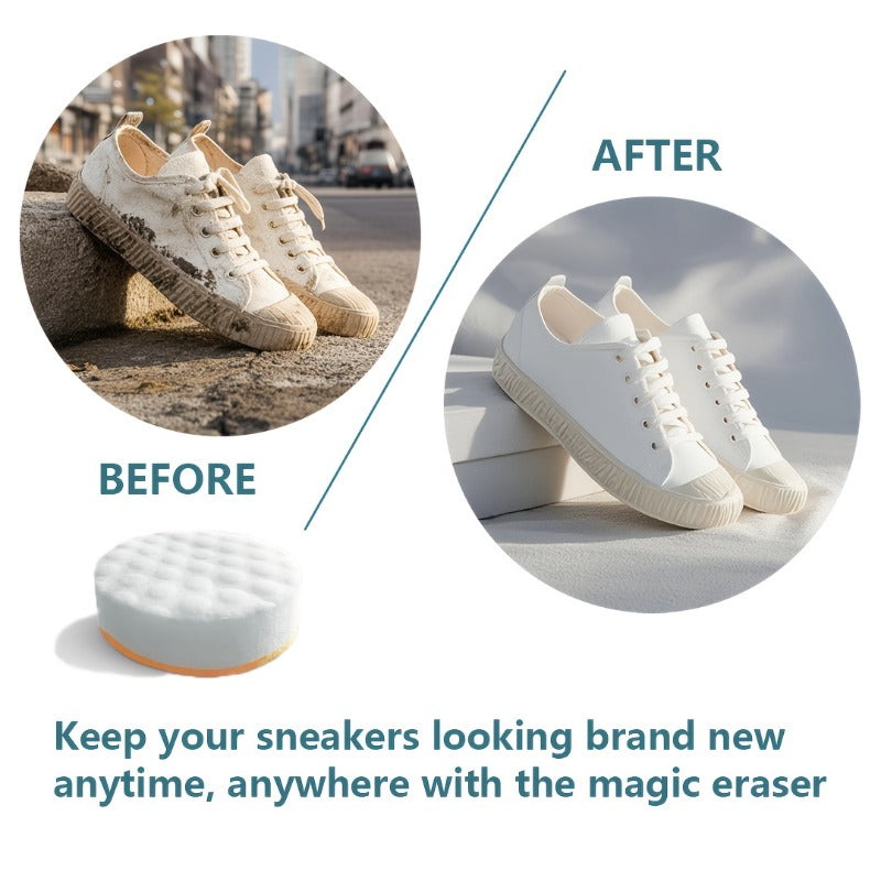 Pack of 8 magic sponges for instant cleaning of shoes and white soles