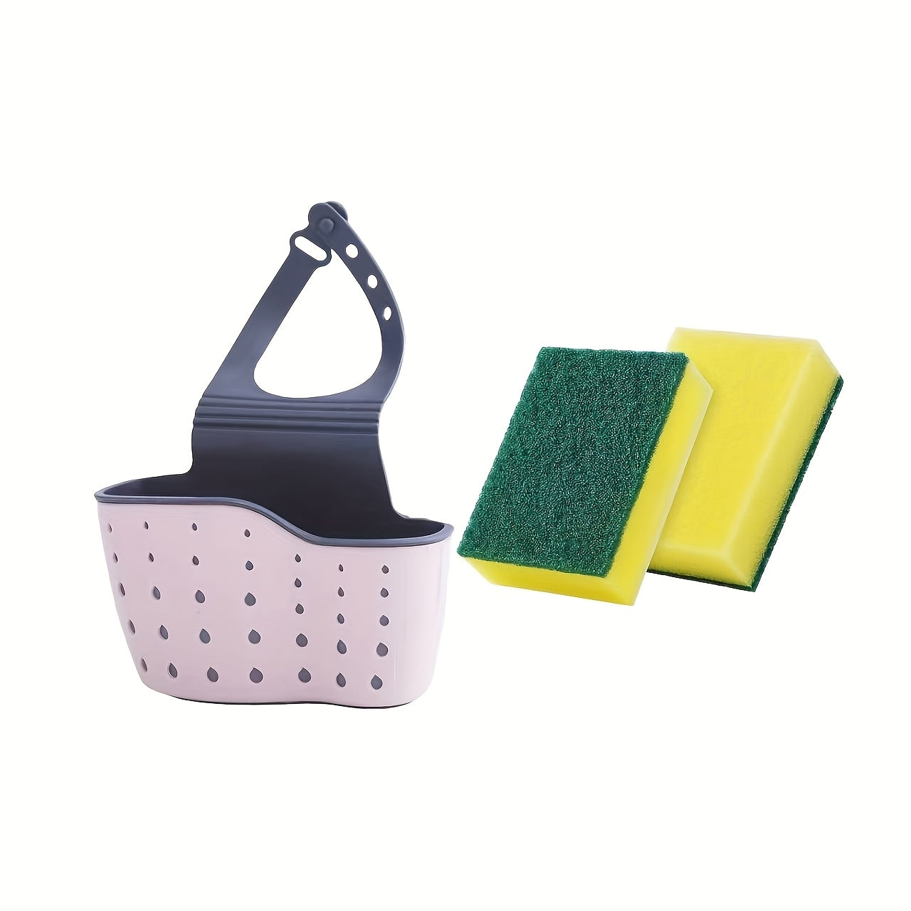 Sink Support – Adjustable Storage Tray with Drainer. Includes two sponges.