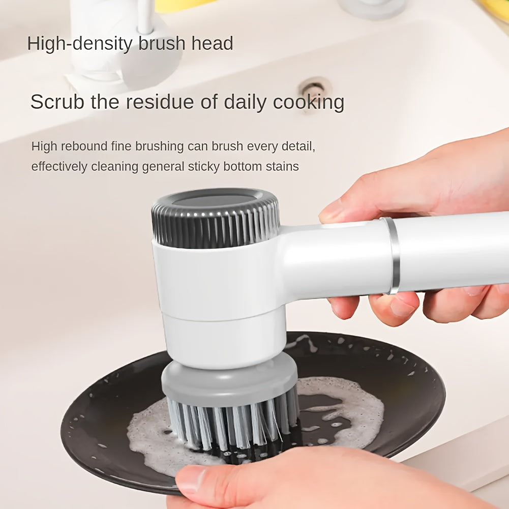 USB Rechargeable Electric Cleaning Brush – 3 Interchangeable Heads for Home and Kitchen.