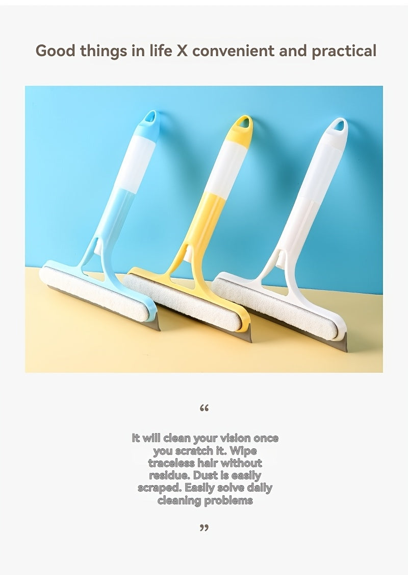 Pro 3-in-1 Window Cleaner: Scraper, Microfiber and Integrated Brush.