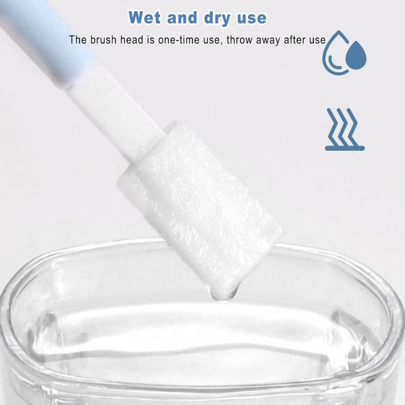 Pack of 30 disposable crevice and detail cleaning brushes with interchangeable heads